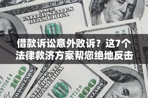 武汉借款诉讼意外败诉？这7个法律救济方案帮您绝地反击！