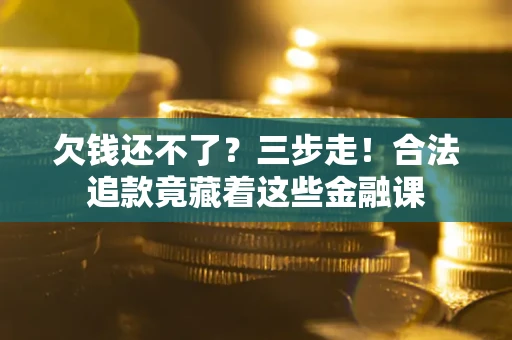 武汉欠钱还不了？三步走！合法追款竟藏着这些金融课